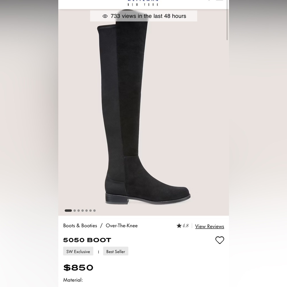 Stuart Weitzman Black Over-the-Knee Boots